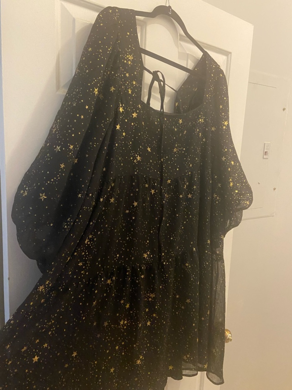24 2x 3x Dress Goth Whimsy with Gold Stars Magical Whimsical